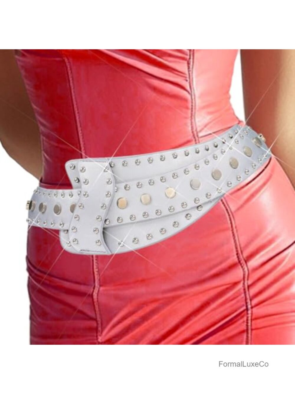 Punk Chunky Wide Belts for Women Leather Rivets Waist Belt Studded
